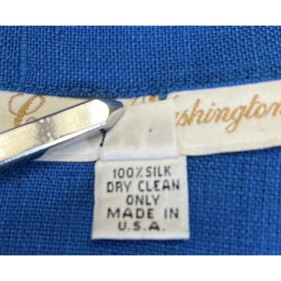 Courtney Washington Women Blue Long 100% Silk Jacket Lagenlook Boho Coastal Med‎ - Picture 7 of 11